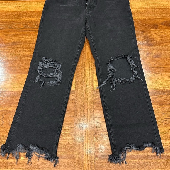 NWT Free People Maggie Mid-Rise Straight Leg Jean, Washed Black, Size 26 - Picture 3 of 11